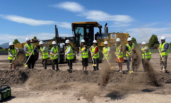 Board at groundbreaking