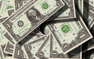 Pile of dollar bills